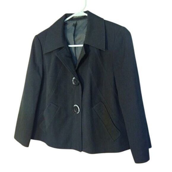 Atelier Jacket Womens 2 Gray Three Button Single Breasted Blazer - Picture 2 of 4